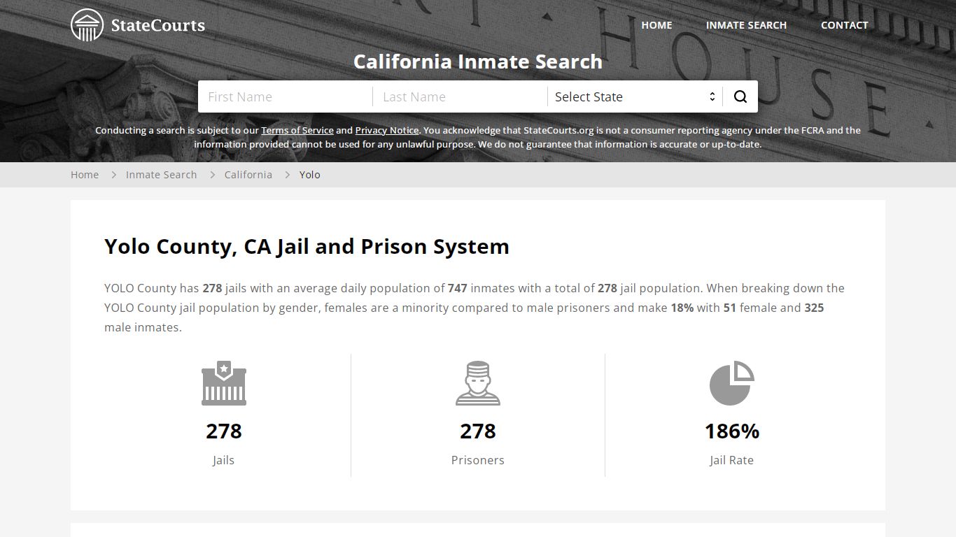 Yolo County, CA Inmate Search - StateCourts